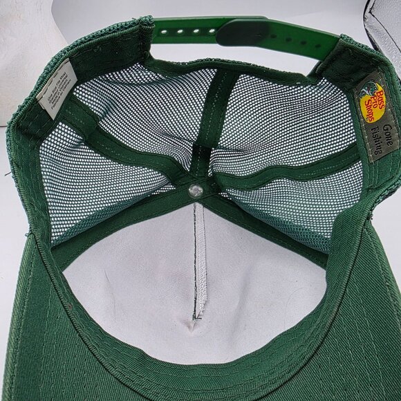 Bass Pro Shops Adjustable Trucker Hat Green Logo Fishing Snapback Mesh Outdoors - Picture 6 of 10